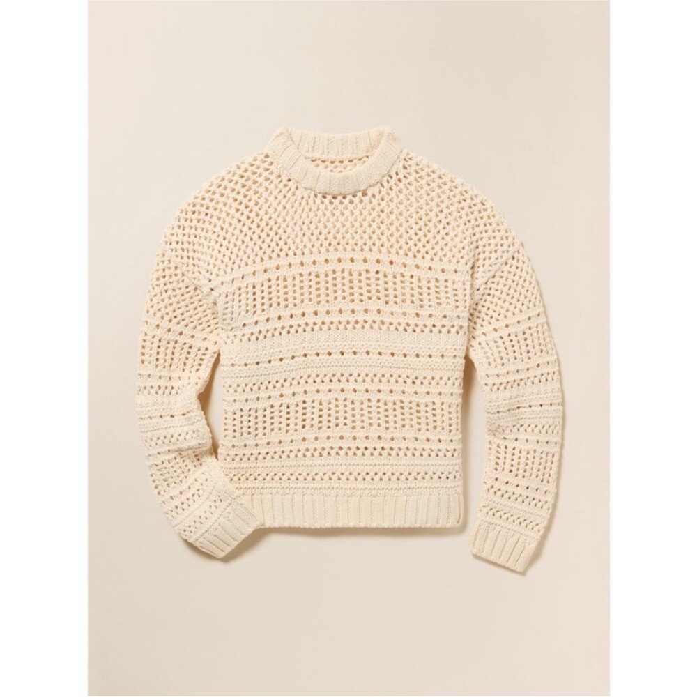 Faherty NWT Women's Whitecap Sweater Cream size Small - Picture 2 of 8